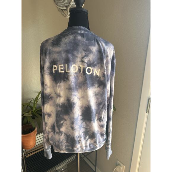 SPIRITUAL GANGSTER x PELOTON | Tie Dye Blue White Crewneck Sweatshirt Medium - Picture 4 of 7
